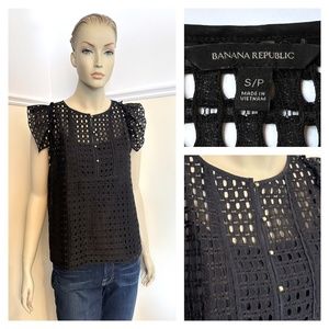 Banana Republic black lace top